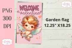 Welcome Valentine garden flag sublimation PNG Product Image 2