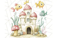 Under the Sea Nursery Clipart, Ocean Animals PNG Product Image 2