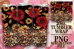 Glitter Leopard &amp; Flower Tumbler Wrap - Charmful Sparkle Product Image 1