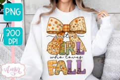 Just a girl who loves Fall PNG, Coquette fall season shirt Product Image 1