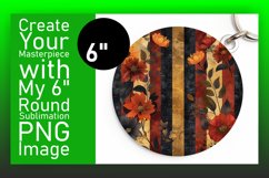 Floral Fantasy Fusion: Sublimation Keychain &amp; Car Coaster Product Image 1