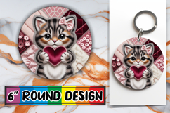 Cheerful Car Coaster Circle Style, Valenines Animals Product Image 1