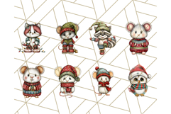 Christmas Animal Clipart, Festive Animals in Holiday Outfits Product Image 6