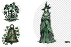 Watercolor Secret Witch Cottage Clipart Product Image 1