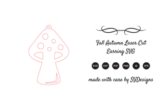 Fall Autumn Laser Cut Earring SVG Product Image 2