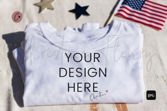 4th Of July White T-Shirt Mockup Flatlay Product Image 1