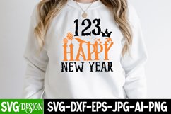 123 Happy New Year SVG Cut File,New Year SVG Cut File Product Image 3