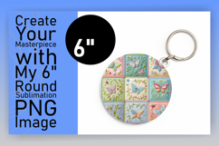 Creative Keychain Round Design PNG , Patchwork Product Image 1