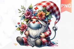 Floral Nurse Gnome Sublimation - Nurse Gnome Sublimation Product Image 1