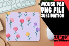 Pastel Boho Flower Mouse Pad Pattern Sublimation Design PNG Product Image 1