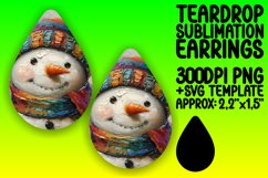 Stylish Teardrop Design for Sublimation , Snowman Product Image 1