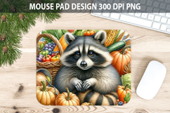 Raccoon Mouse pad Sublimation - Thanksgiving Animal PNG Product Image 1