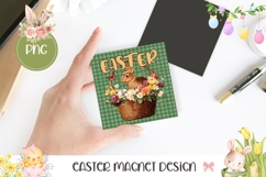 Floral Easter Basket PNG, Easter Basket Square Coaster PNG Product Image 1