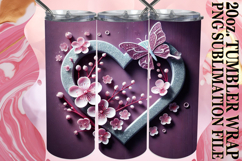Enchanted Dreams 20oz tumbler wrap, 3D Heart Product Image 1