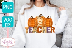 Fall Teacher Sublimation design PNG| Fall pumpkins PNG Product Image 3