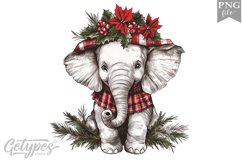 Christmas Elephant Clipart Design - High Quality 300 Dpi Product Image 1