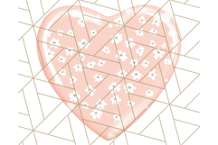 Pastel Puffy Patterned Hearts Clipart PNG, 3D Look Heart Png Product Image 2