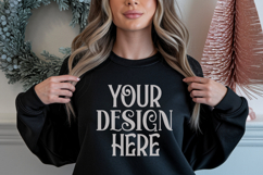 Christmas Gildan 18000 Black Crewneck Sweatshirt Mocku Product Image 1