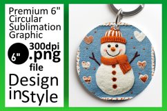 Cute Round Design Coaster Template , Snowman Product Image 1