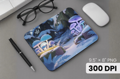 Winter Wonderland Snowflake PNG, Icy Tree Mouse Pad Design Product Image 1