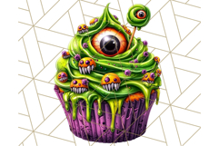 Halloween Cupcake PNG Clipart with Witch Hats and Ghosts Product Image 2