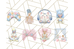 Pastel Gamer Girl Clipart PNG, Kawaii Gaming Elements Product Image 2