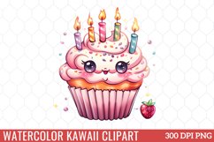 Watercolor Kawaii Clipart Product Image 1