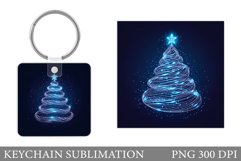Christmas Tree Keychain. Christmas Keychain Sublimation Product Image 1