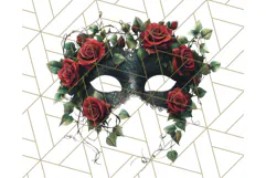 Vintage Garden Masquerade Floral Eye Mask PNG Clipart Product Image 2
