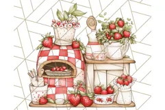 Cottagecore Strawberry Kitchen PNG Clipart, Retro Fruit Png Product Image 2