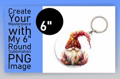 Playful Gnome Round Ornament Sublimation Product Image 1