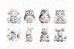 Blue Floral Stuffed Animal Clipart PNG, Cute Stuffed Animals Product Image 2