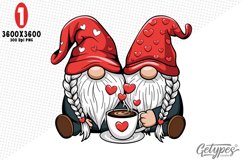 Valentine Gnome Sublimation Clipart - High Quality Design Product Image 2
