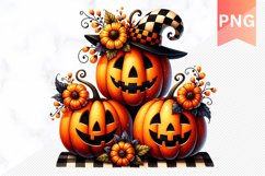 Halloween Truck With Pumpkins Sublimation Clipart PNG Design Product Image 1