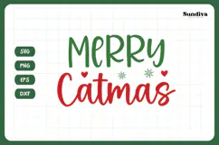 Christmas Cat Bandana Quotes SVG | Merry Catmas Product Image 3
