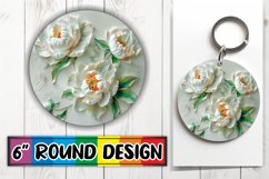 3D Floral Harmony: Sublimation Circle Design Product Image 1