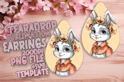 Trendy Teardrop Earrings Template for Crafts , Cute Bunny Product Image 1