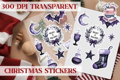 Christmas Sticker Sheet Gothic Dark Winter Holiday PNG Product Image 1