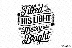 Merry &amp; Bright Svg | Christmas Svg | Svg Cut Files Product Image 1