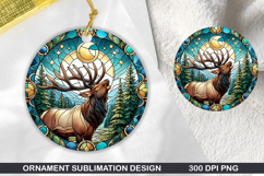 Cute Animals Round Stained Glass PNG Bundle, 30 Designs Product Image 10