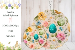 Colorful Easter Eggs Wind Spinner, Floral Print Product Image 1