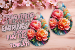 Gorgeous Teardrop Earrings Design Template , Flowers Product Image 1