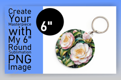 Sophisticated Round Design Keychain Art , Flowers Product Image 1