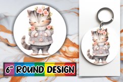 Delightful Round Kitty Sublimation Design Product Image 1