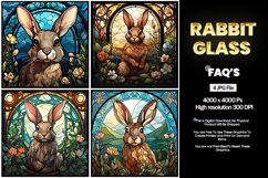 Rabbits Stained Glass Square Coaster - 4 Variation Product Image 2