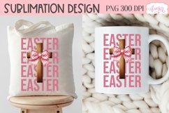 Coquette Easter sublimation PNG, Christian cross PNG design Product Image 5