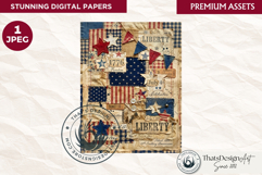 Vintage Patriotic 4th of July Junk Journal digital paper Product Image 1