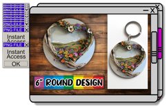 Countryside Charm: Landscape Circle Design PNG Product Image 1