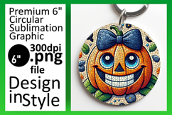 Charming Round Design Keychain Template , Cute Pumpkin Product Image 1