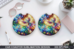 Dove Car coaster sublimation, Easter Coaster PNG Design Product Image 1